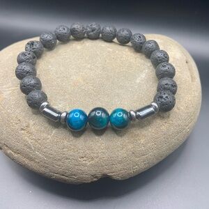 Black and Blue Beaded Bracelet